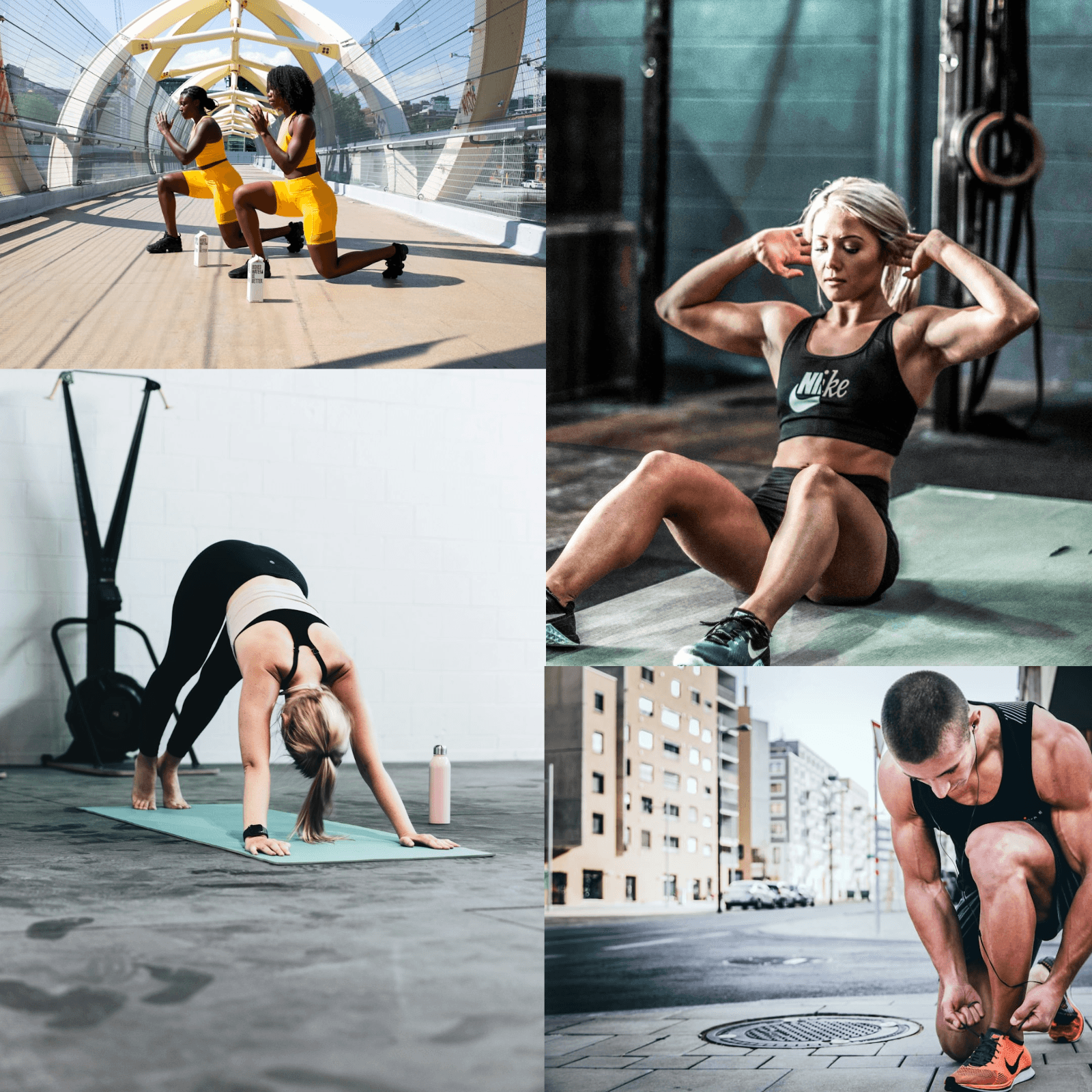Fitness trainer working with client
